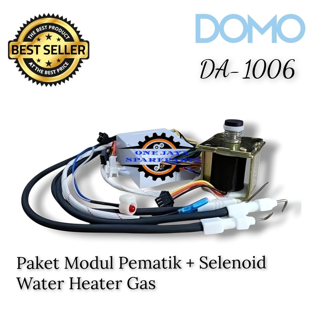 Set Selenoid + Pematik DOMO  Water Heater Gas LNG Pemanas Air Satu Set