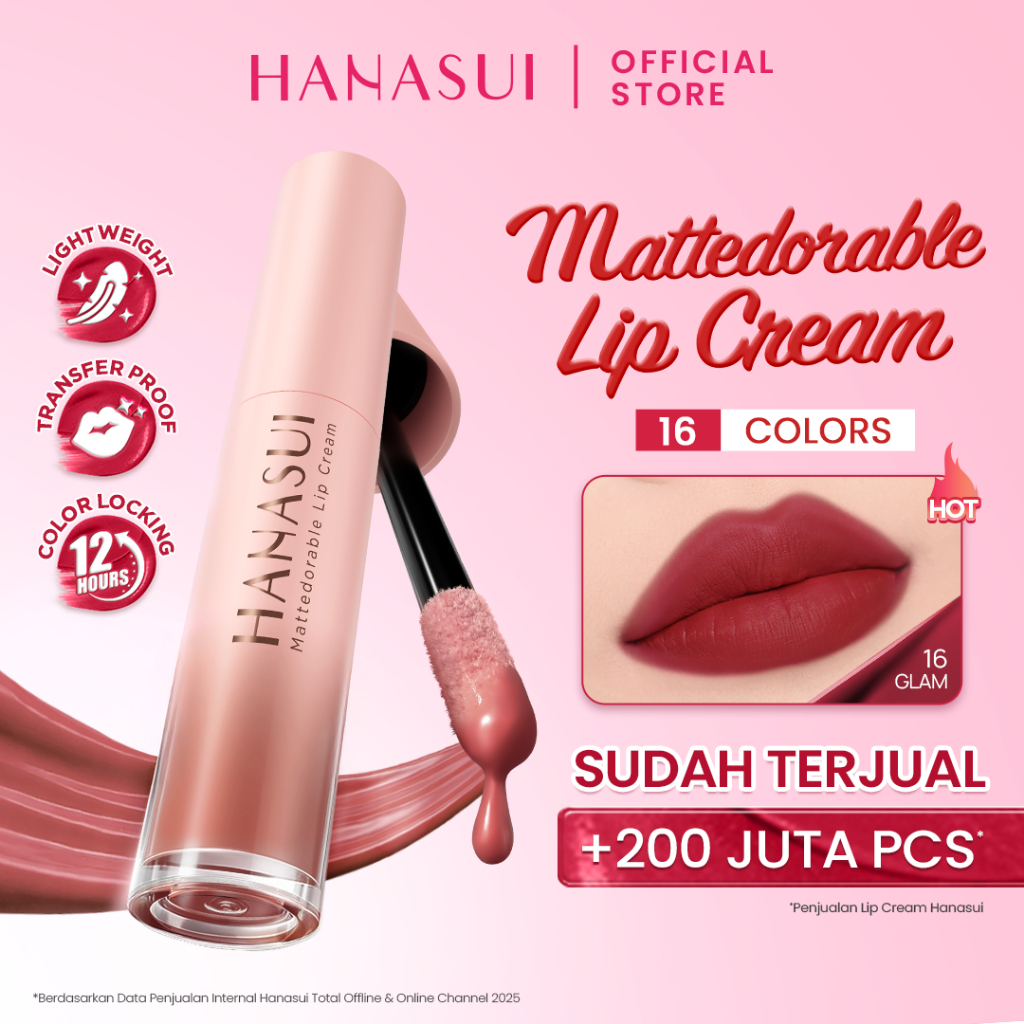 Hanasui Mattedorable Lip Cream - Velvet Matte Finish Melembabkan Ringan Tahan Lama Pigmented Olive O