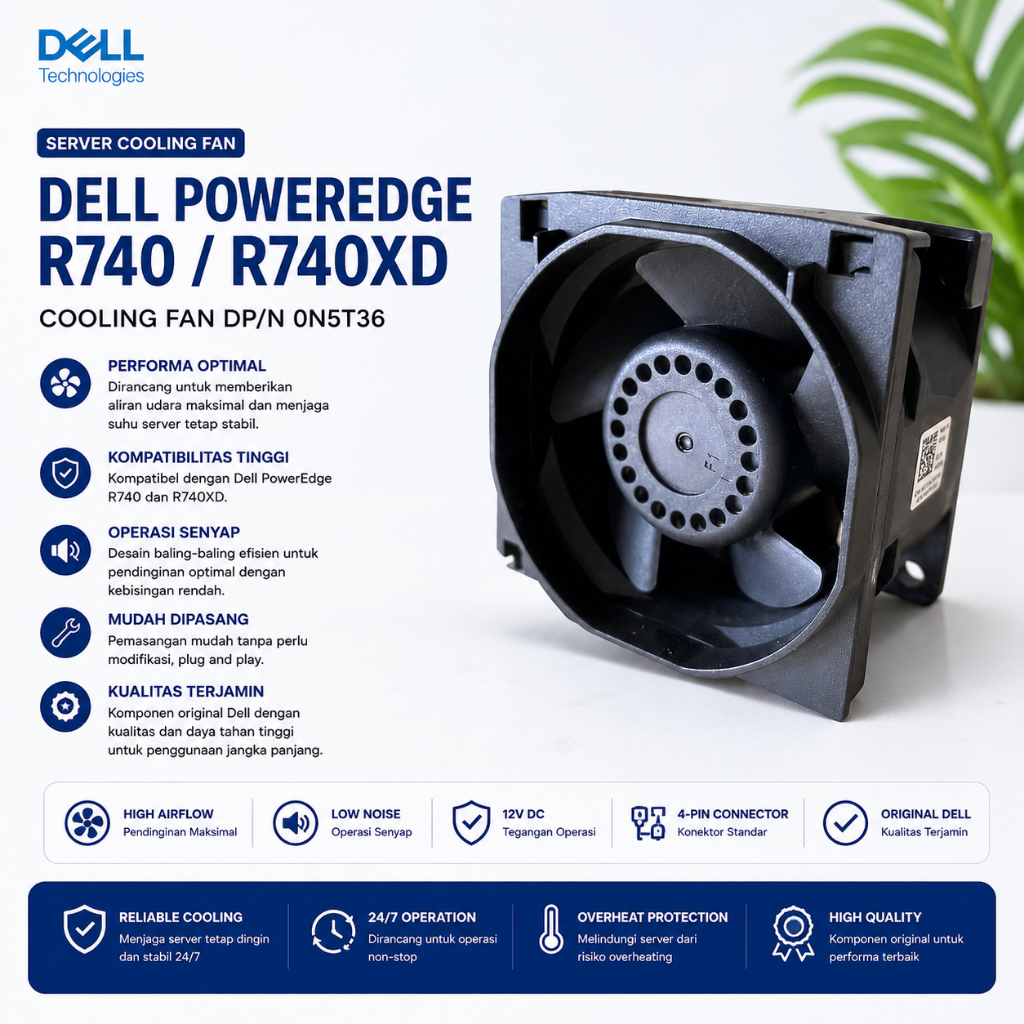 Cooling Fan Server Dell R740 R740XD 0N5T36 Original Dell PowerEdge