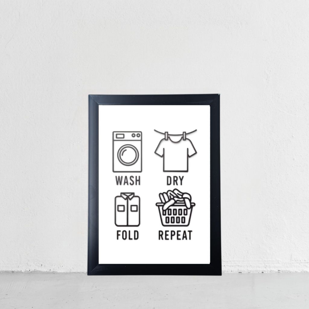 Hiasan dinding dekorasi poster laundry room & Bingkai frame