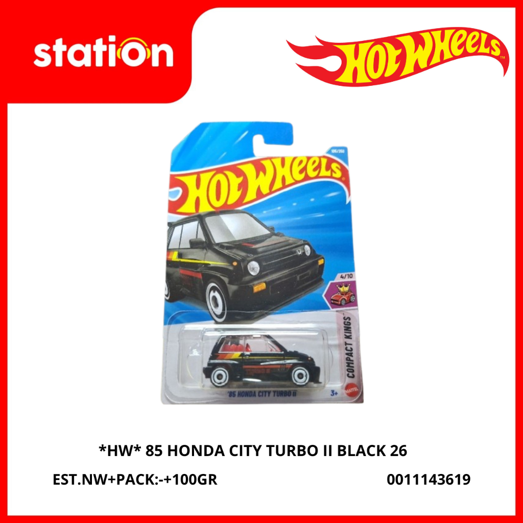 HW_ 85 HONDA CITY TURBO II BLACK 26 - DIECAST