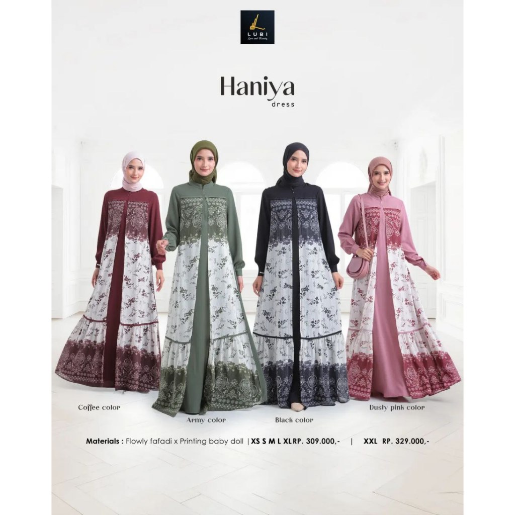 Lubi Gamis Haniya Daishi Arafa Ayra Berna Aera Tiffany Dress Daily