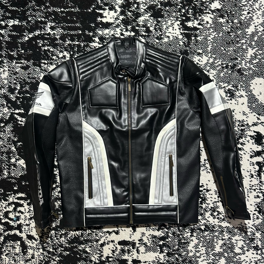 Leather Jacket Racing HONDA Vintage 90s