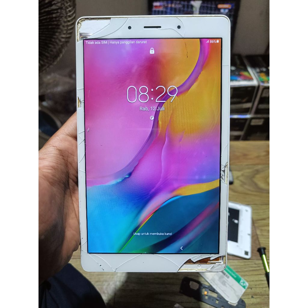 LCD SAMSUNG TAB A8 2019 T295 BAHAN SERVIS ORIGINAL COPOTAN MINUS CEK DISKRIPSI