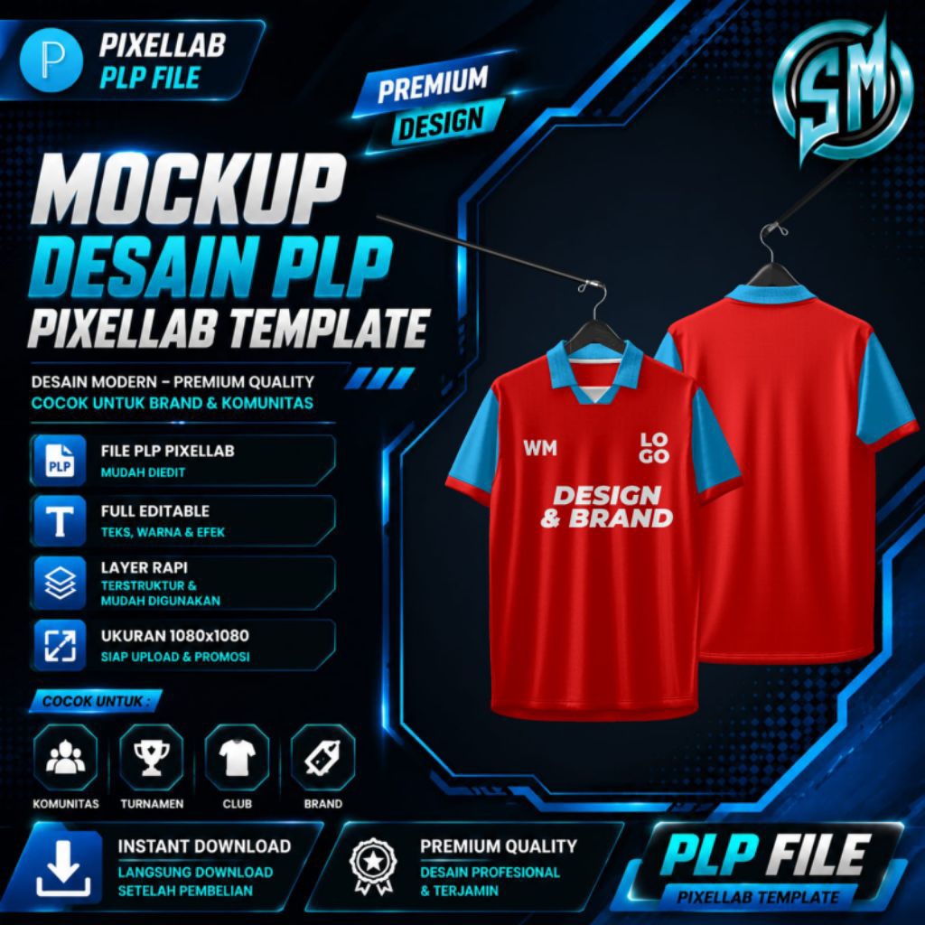 Mockup Jersey Kerah Wangki - File Pixellab