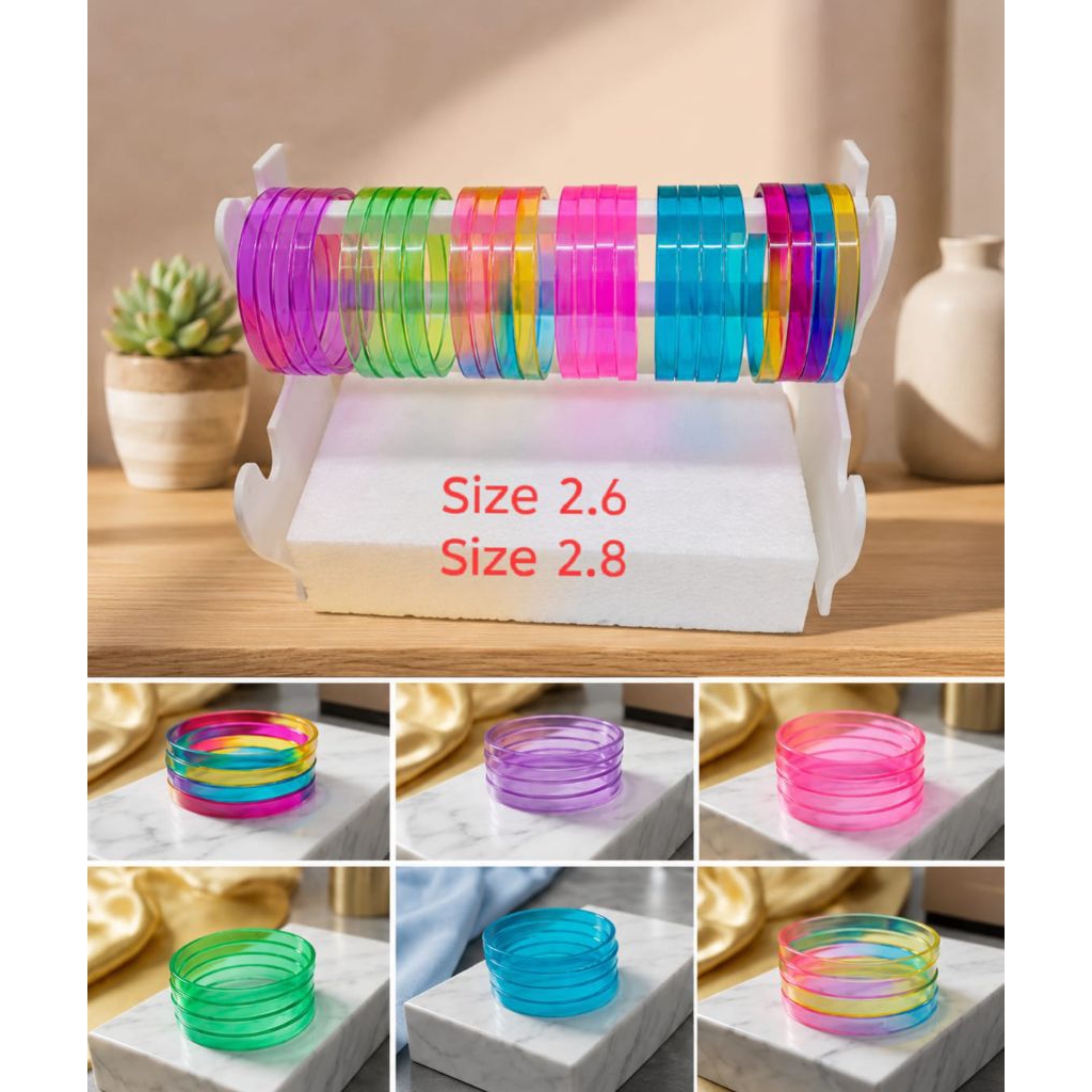 Gelang Kaca India Indian Glass Bangle Set 4 PCS Gelang Bollywood Pakistan Wanita Aksesoris Premium