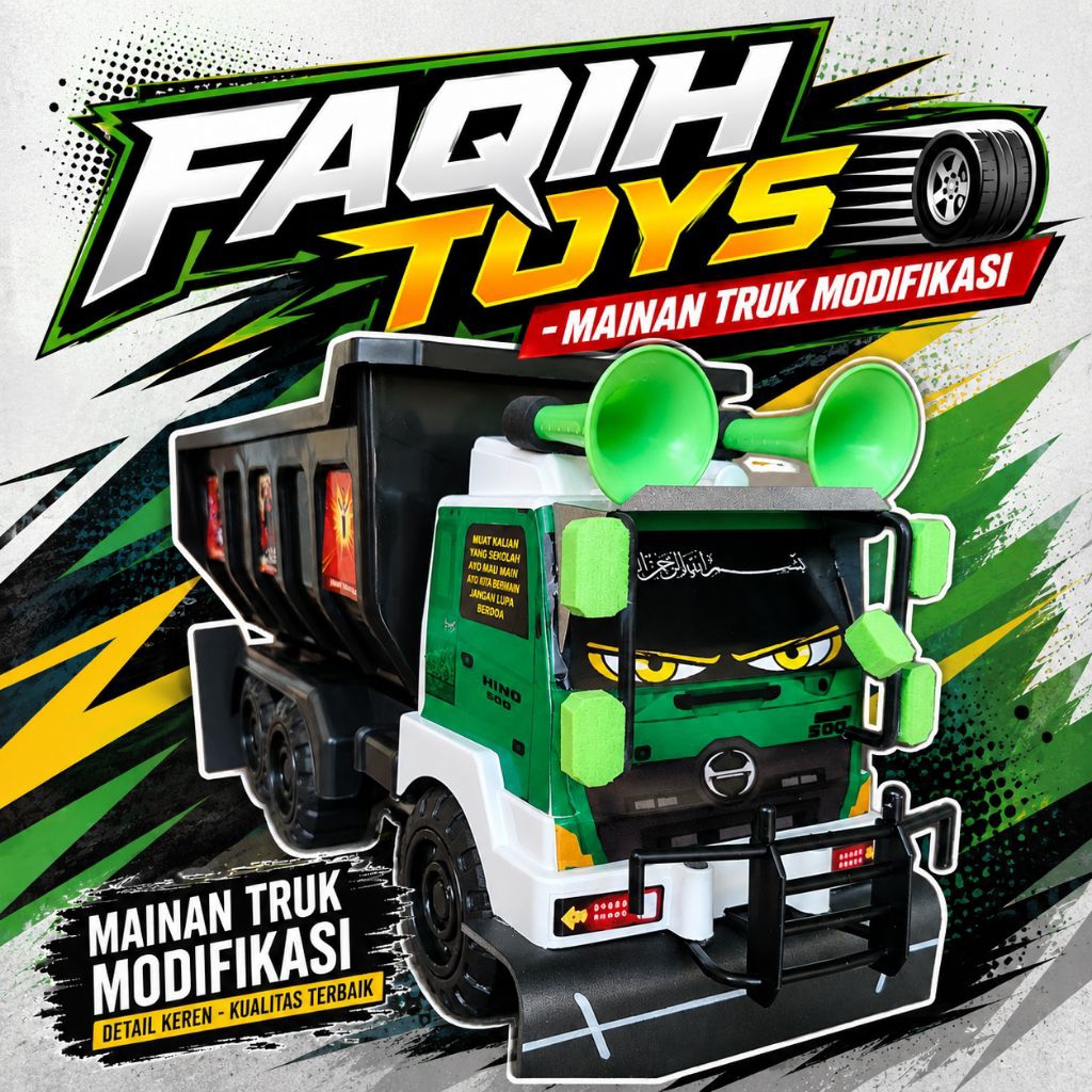 Mainan Miniatur Truk Tronton Pasir Modifikasi Truk Hino500 uk 30cm