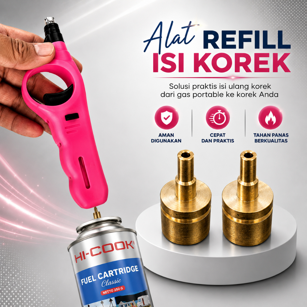 ALAT ISI KOREK GAS / REFIL KOREK ADAPTER DARI GAS PORTABLE KE KOREK