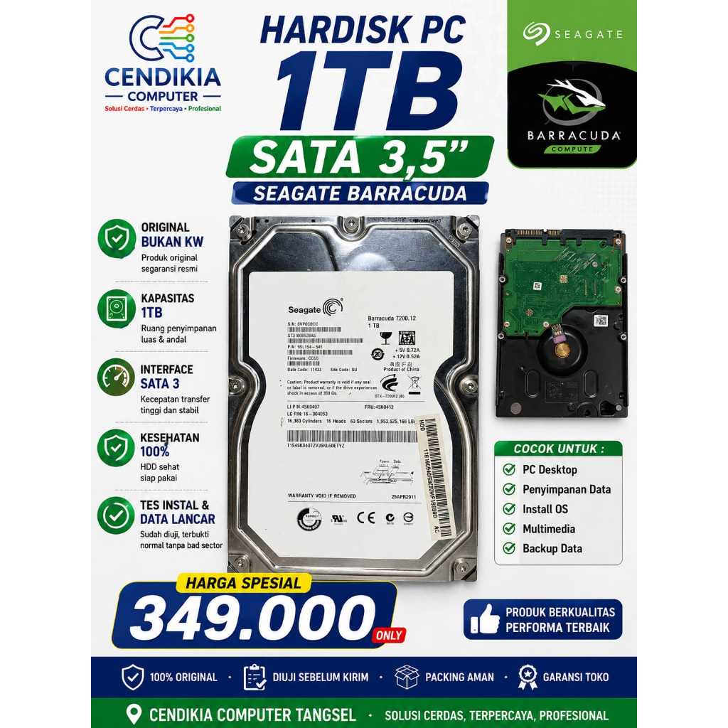 hardisk pc 1tb sata 3,5in seagete baracuda
