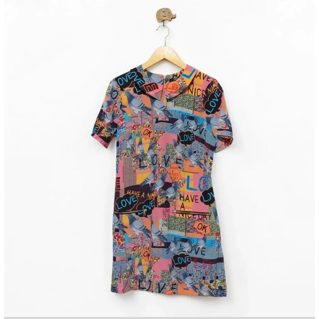 Markus Lupfer Retro Fitted Silk Midi Dress Original