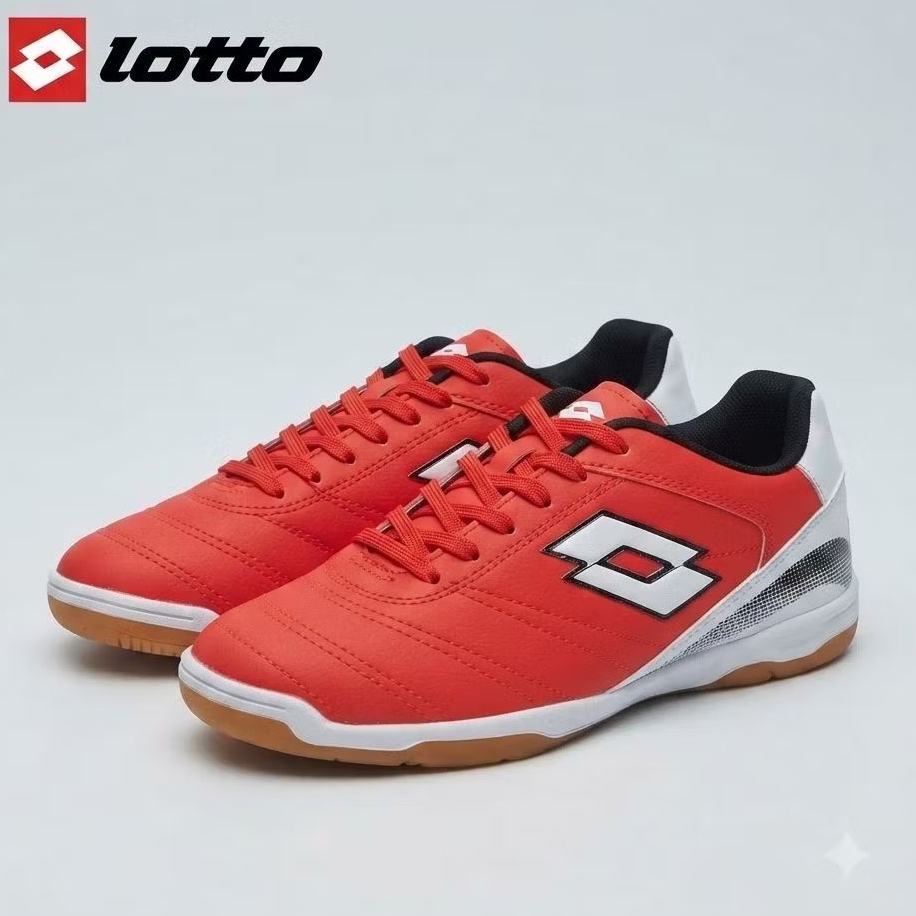 futsal lotto Sepatu Futsal Pria Ukuran 39-47 dengan Sol Jahit untuk Kenyamanan Ekstra ukuran 39-47 B