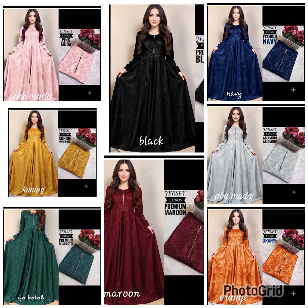 GAMIS JUMBO  LD 120 -130 PANJANG BAJju  140 TERLARIS EMBOS SUPER. TERLARIS | GROSIR