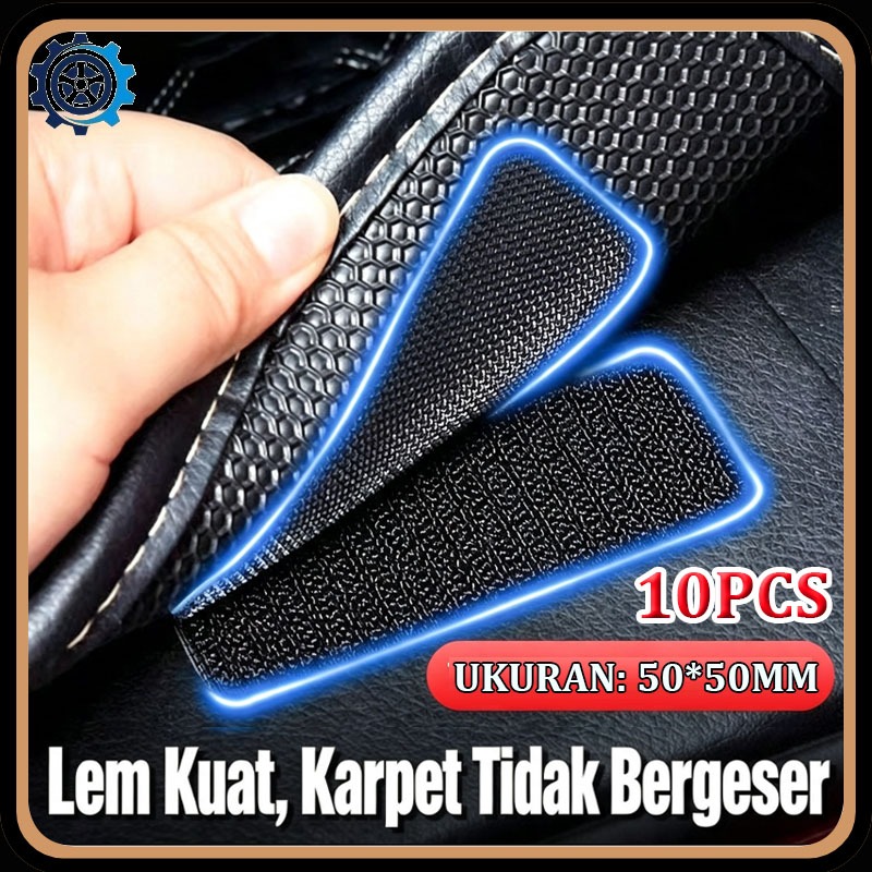 Stiker Perekat Velcro Tape Karpet Mobil Kuat Anti Slip Untuk Matras Lantai Mobil Kulit Jok Bantalan 