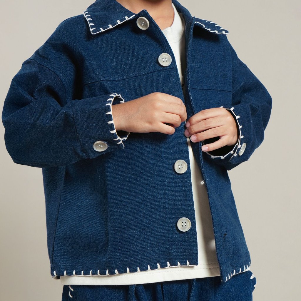PROMO SABINE AND HEEM - BODHI Denim Sashiko Jacket - Jaket Anak