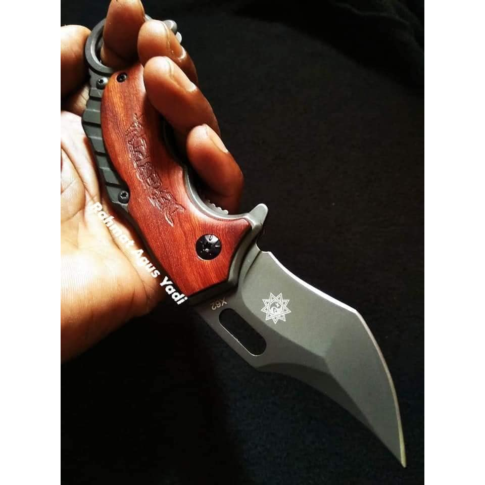 Pisau Survival Lipat Classic  Automatic Stainless Steel Knife/Pisau Lipat Kerambit Stainless Steel M