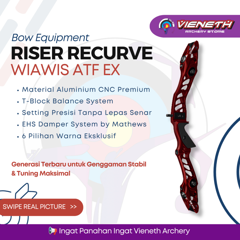 Riser Recurve WIAWIS ATF-EX New 2026 Olahraga Panahan Original 25 Inch RH