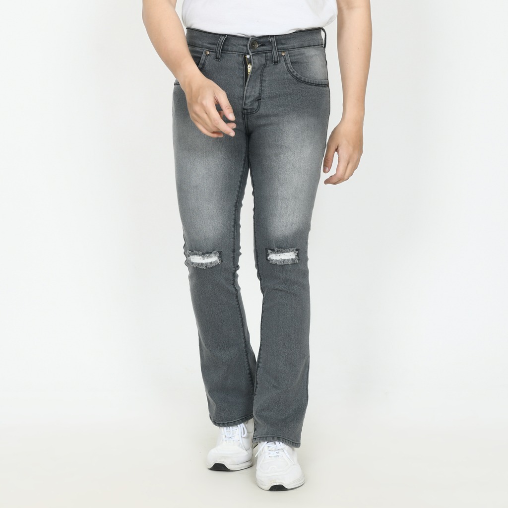 CELANA PANJANG CUTBRAY SOBEK ABU PRIA DEWASA by CENTULA OF DENIM BADJATEX DENIM STRECH UK 27-34