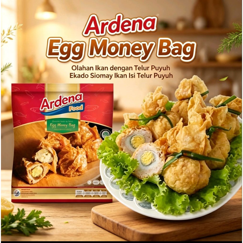 Ardena Egg Money Bag 300gr - Bento Ekado Siomay Ikan Isi Telur Puyuh Olahan Frozen