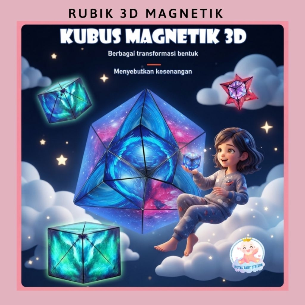 Rubik Magnetik Kubus 3D Edukatif