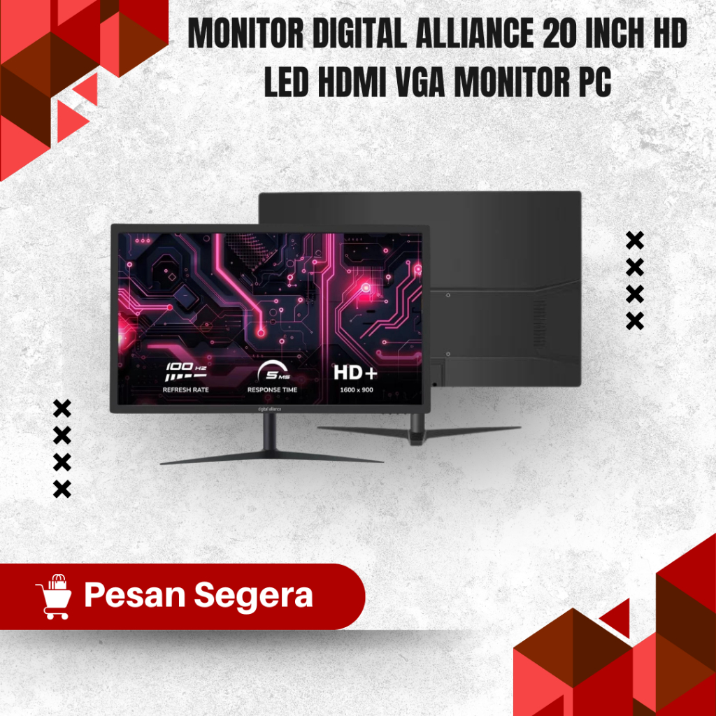 Monitor Digital Alliance 20 Inch HD LED HDMI VGA Monitor PC