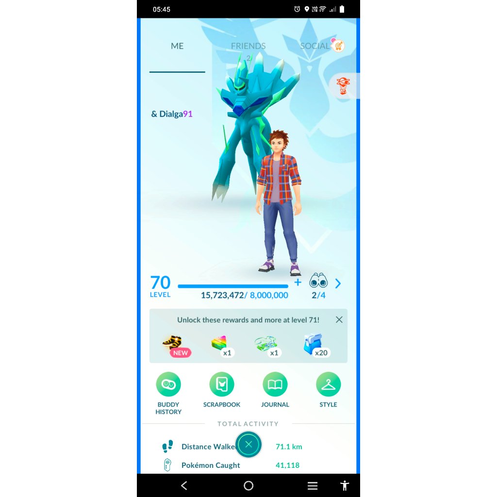 Paket Pokemon Go Siap Pakai (Akun level 70) Shiny BG Dialga Origin ROT, Mega Mewtwo X Y, Mega Rayqua