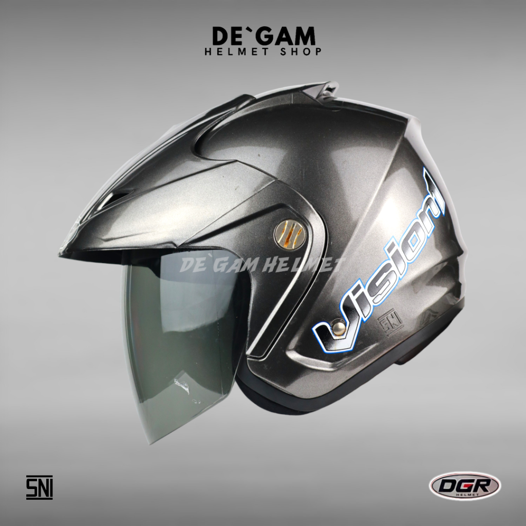 DGR JP6 Solid - Gunmetal - Helm Half Face
