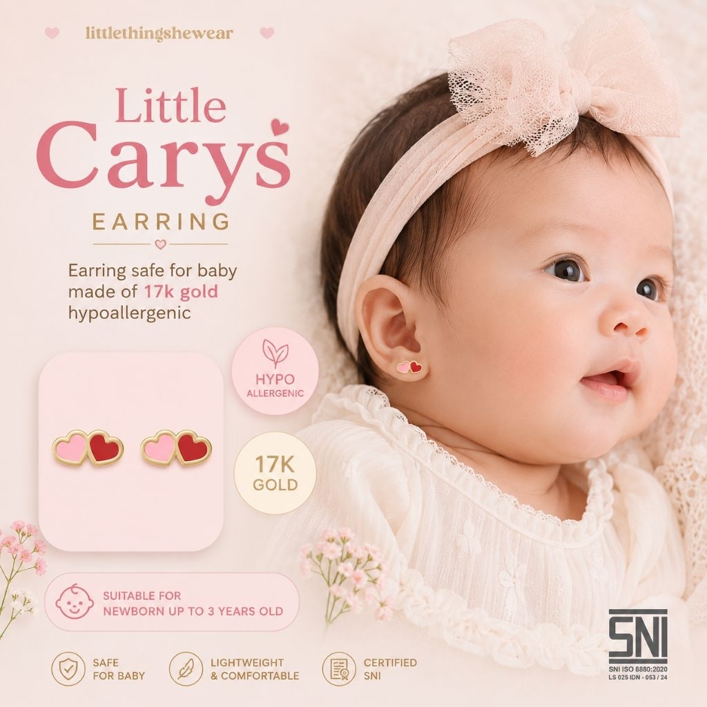 Littlethingshewear Official - Anting Emas Bayi Newborn Little Carys - Anting Toge Anting Loop End