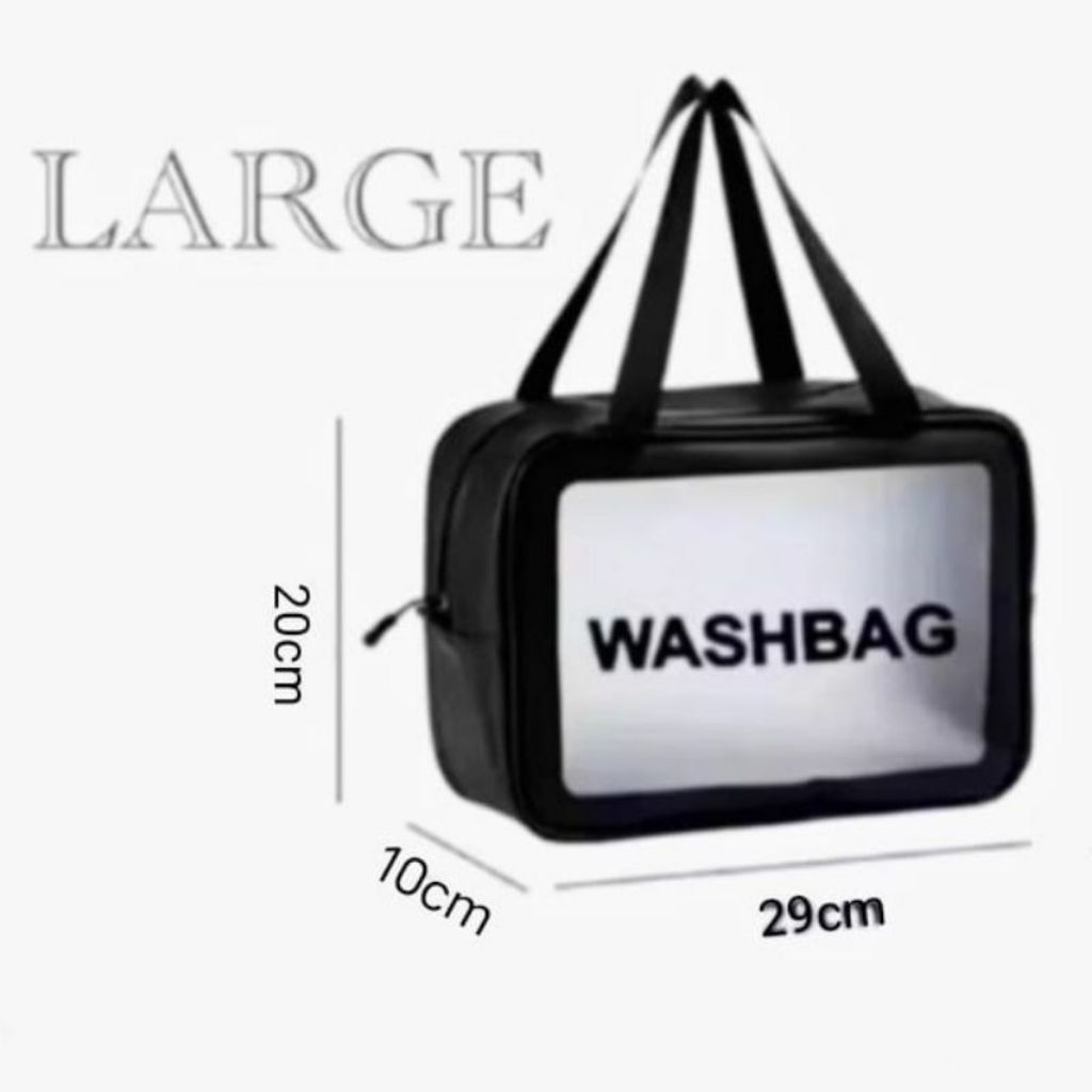 Tas Kosmetik Transparan Anti Air - Model Tas, Bahan PVC, Kapasitas Besar