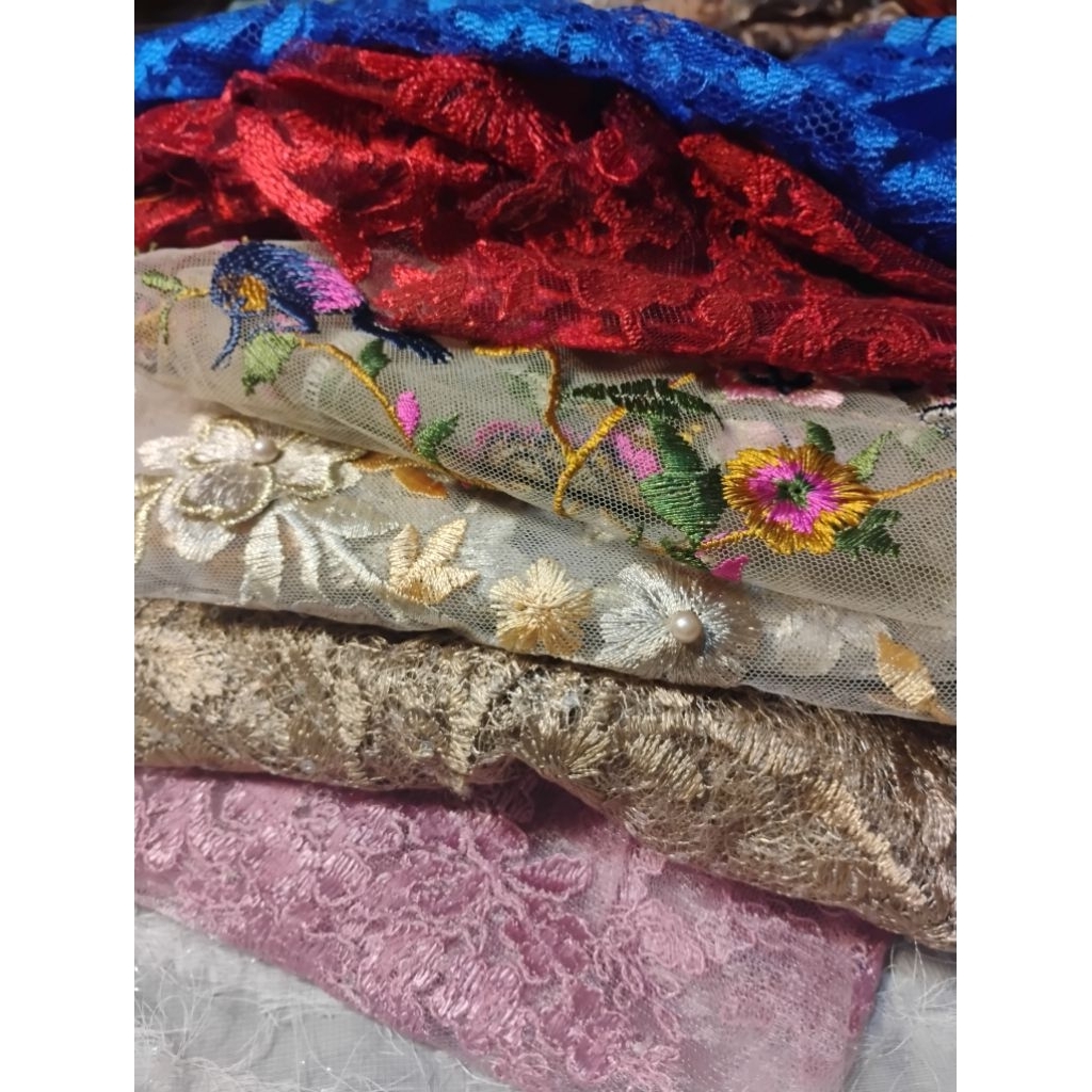 Kain brukat kiloan, kain perca brokat,kain kebaya