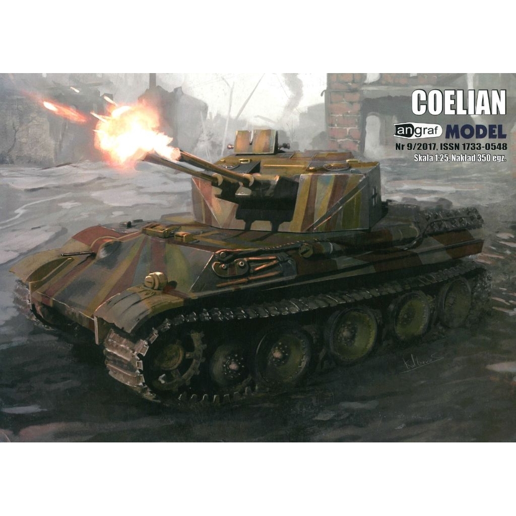 Lembaran pola papercraft tank Coelian skala 1:25 (3PQ-F1)