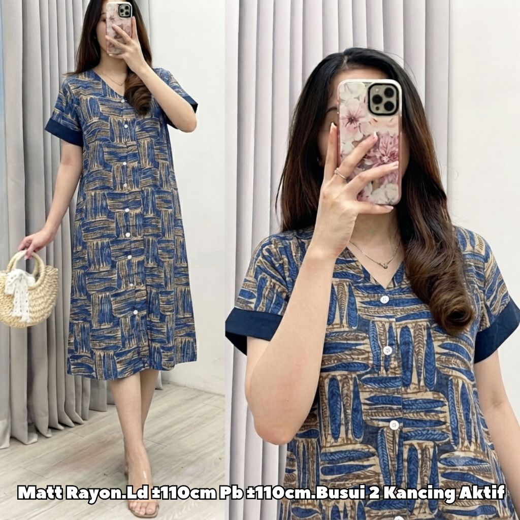 Daster Wanita Rayon Kancing / Daster Busui Rayon Wanita / Daster Wanita Rayon Busui Kancing