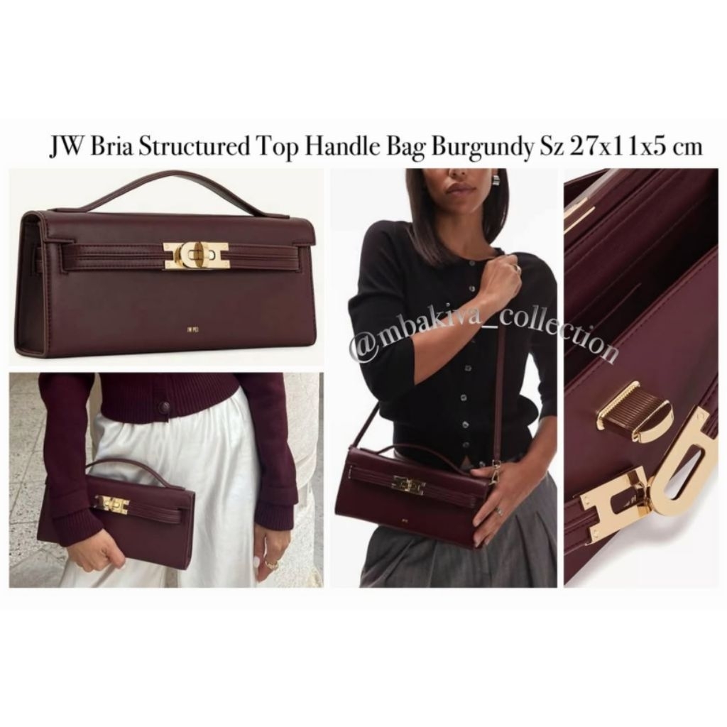 Bria Structured Top Handle Bag Burgundy