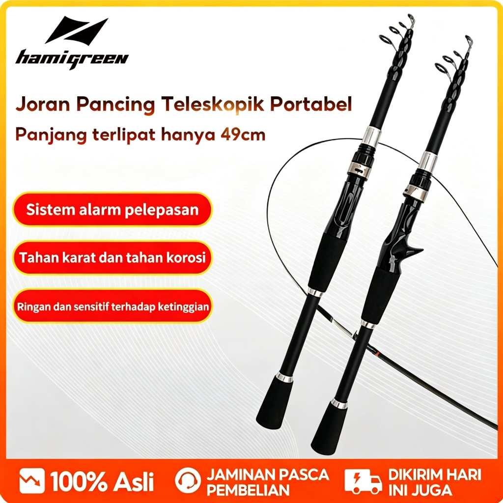 Hamigreen Casting Fishing Rod Spinning Rod Joran Pancing 160-240cm Micro-jigging Rod Telescopic Alat