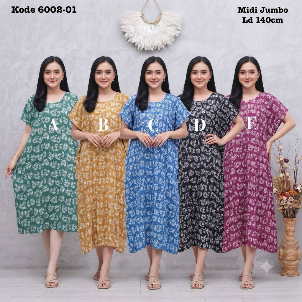 Daster Midi Jumbo Rayon Premium part ( LD120cm / LD140cm / LD150cm / LD160cm) / Daster Rayon / Daste