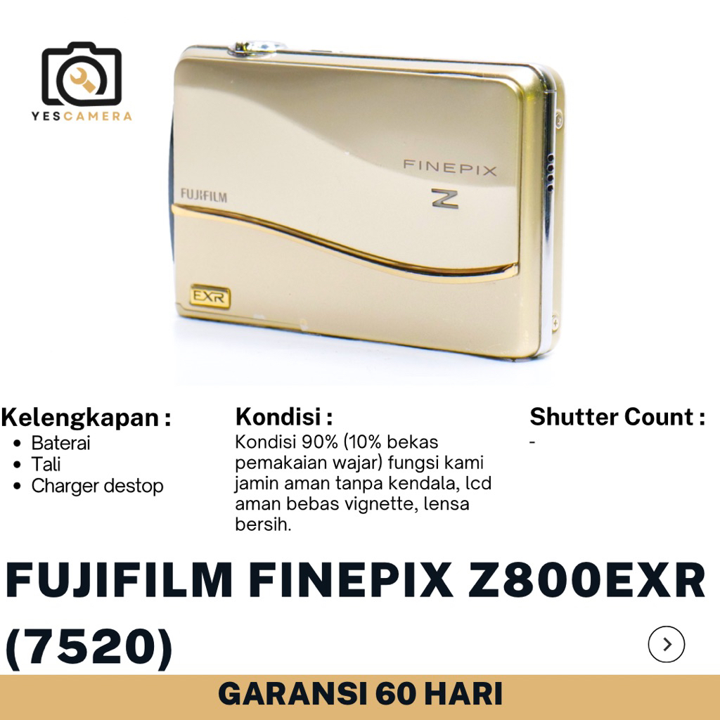 Fujifilm Finepix Z800EXR (Bekas) - Kamera Digicam Pocket, 12MP, Video HD, Touchscreen - Unit Only(75
