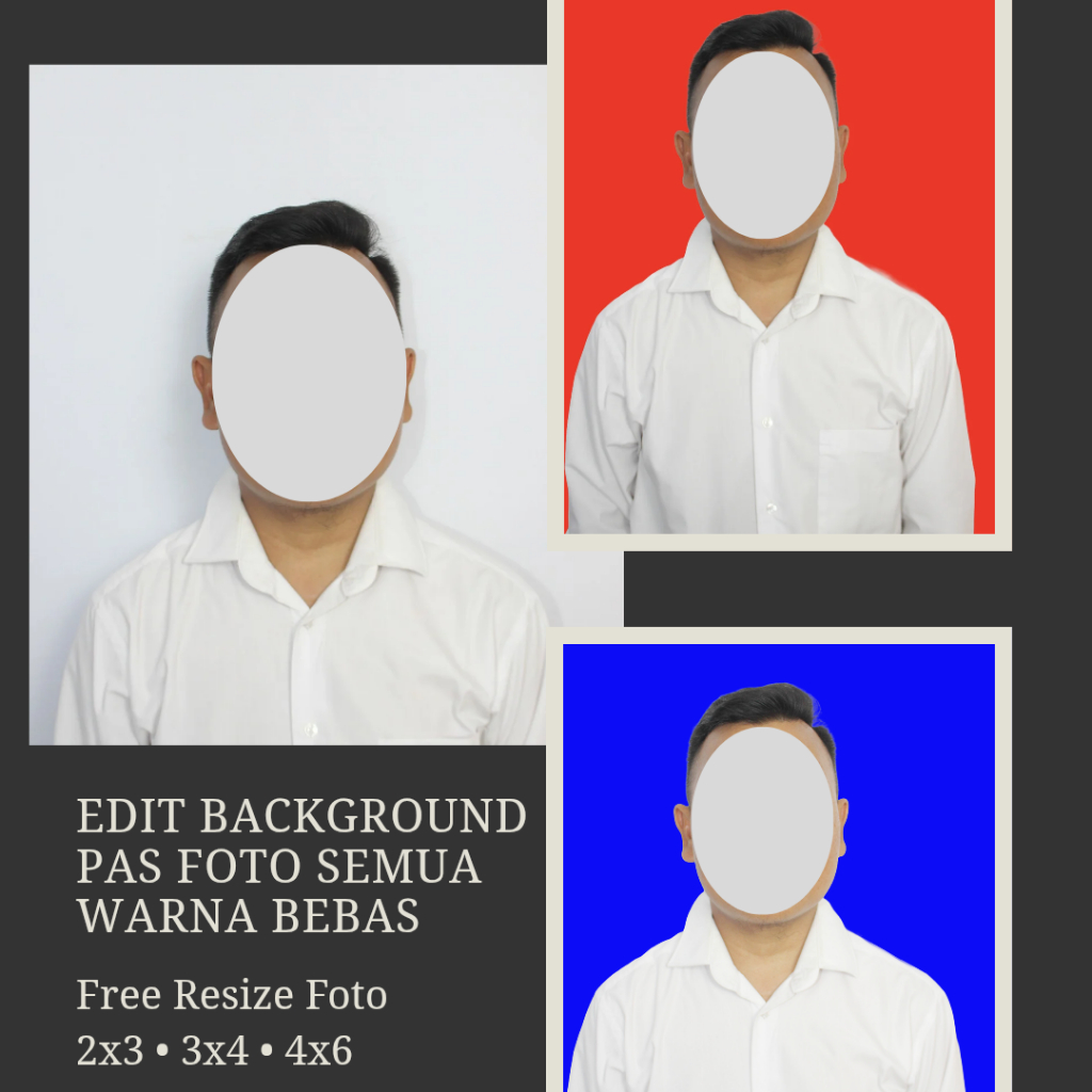 Jasa Edit Pas Foto Background Biru Merah