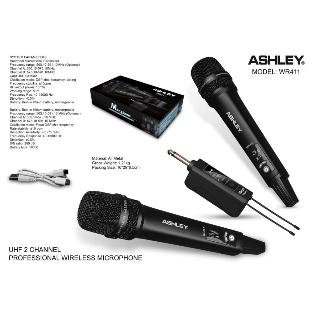 MIC WIRELESS ASHLEY WR411/ Mic Wireless Ashley Wr411/ mic wireless ashley wr411