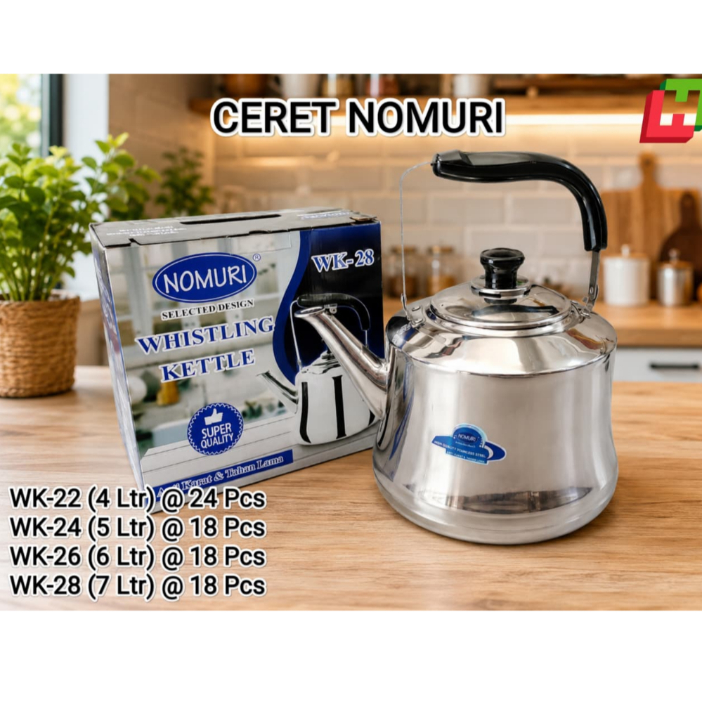 Ceret Kettlel Nomuri/ Ceret Siul/ Ketel Siul Stainless Steel/ Teko Pemanas Air