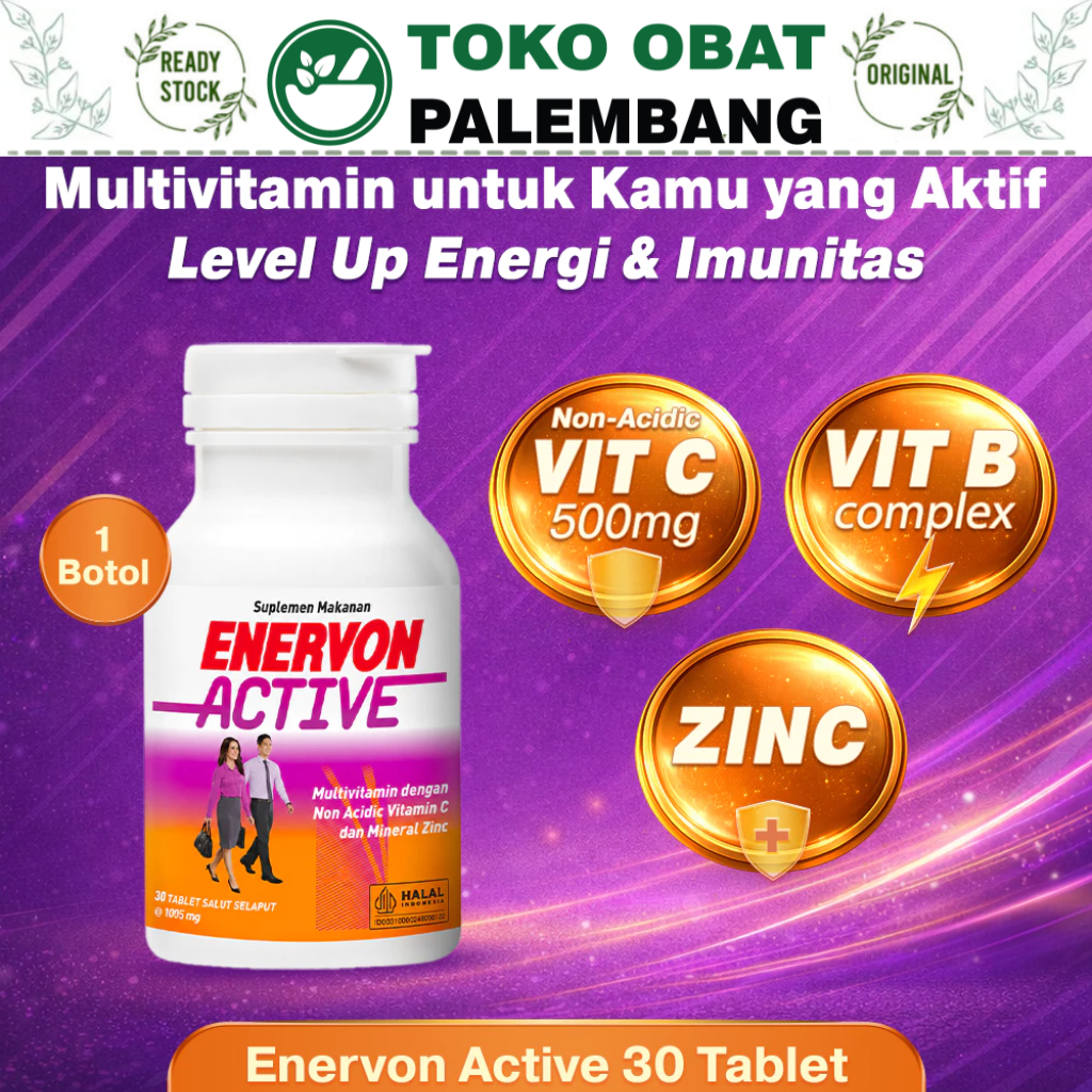 ENERVON ACTIVE BOTOL 30TABLET MULTIVITAMIN DAN MINERAL ENERVON C ACTIVE ENERVON-C ACTIVE VITAMIN C