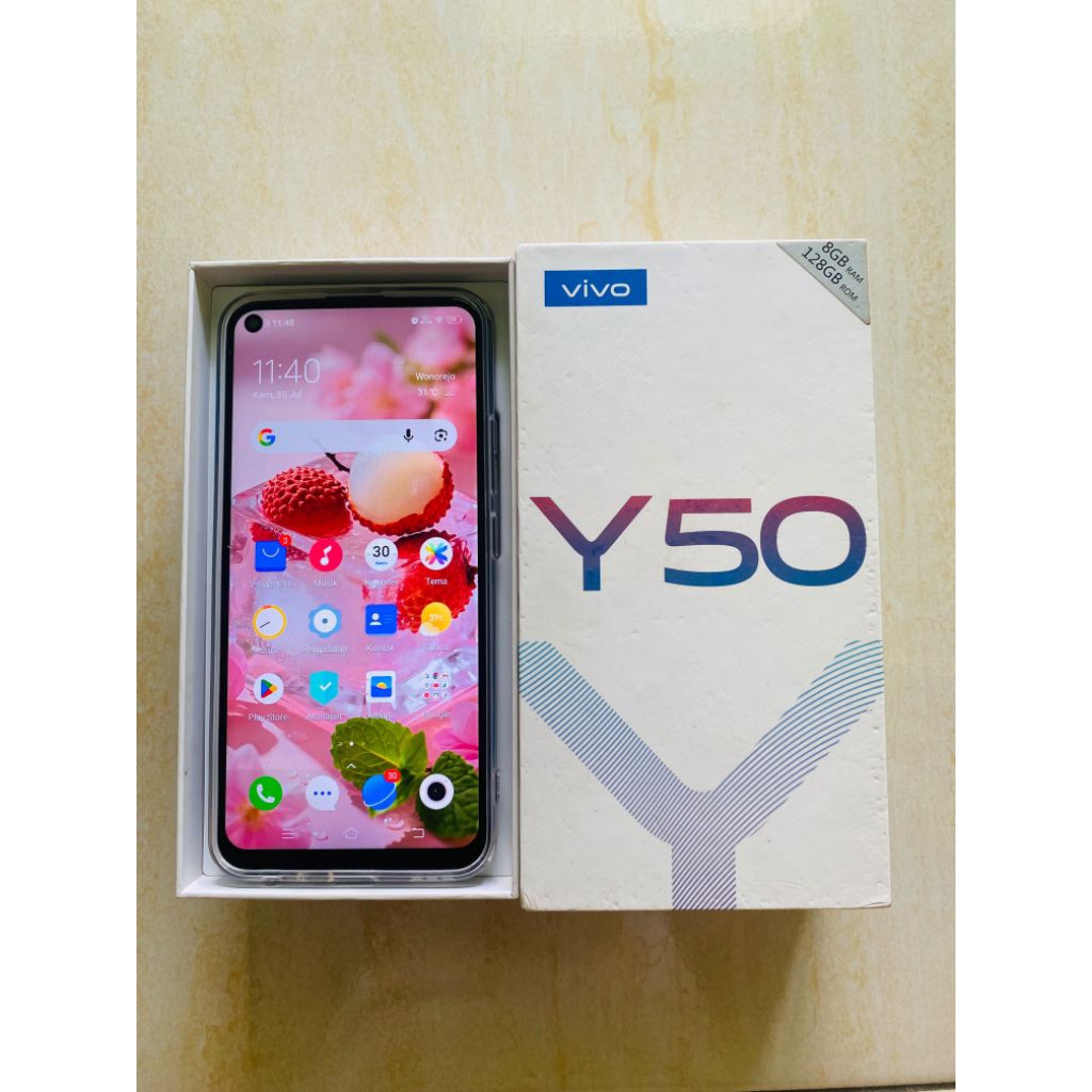 HP Vivo Y50 Ram 8/128 Fullset Normal Second Bergaransi