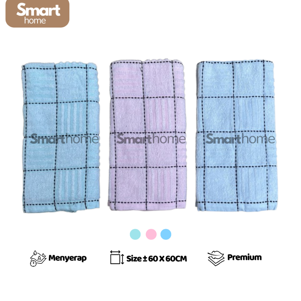 Serbet Dapur 1 Lusin Tebal Jumbo Lap Dapur Handuk Lap Piring 60 x 60 cm