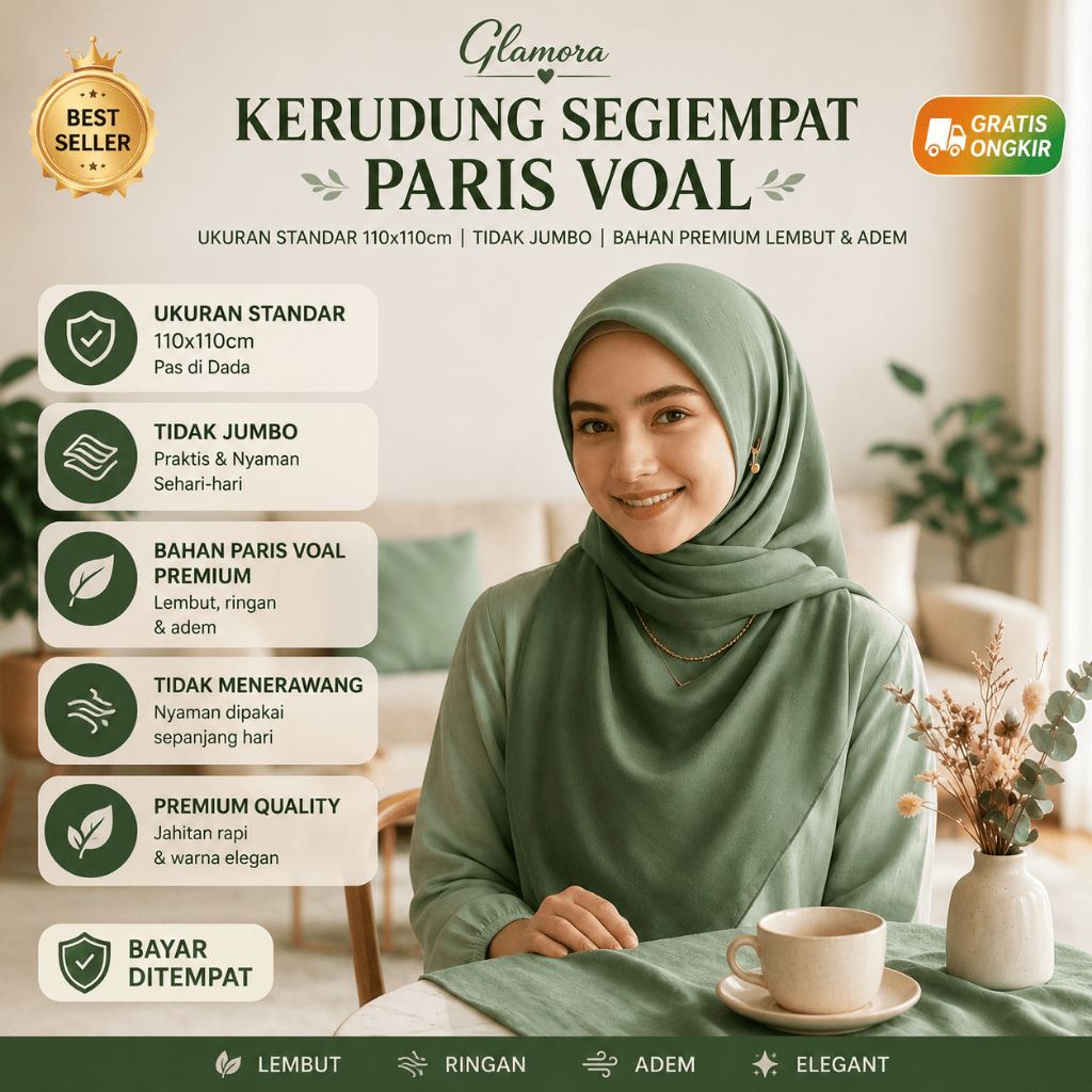 Paris Voal Premium Anti Letoy - Sage Green