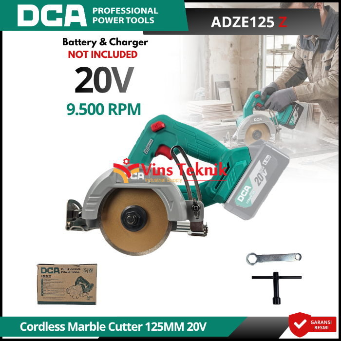 NEW  DCA ADZE125Z Tille Cutter Baterai Mesin Potong Keramik Cordless Brushless Marble Cutter