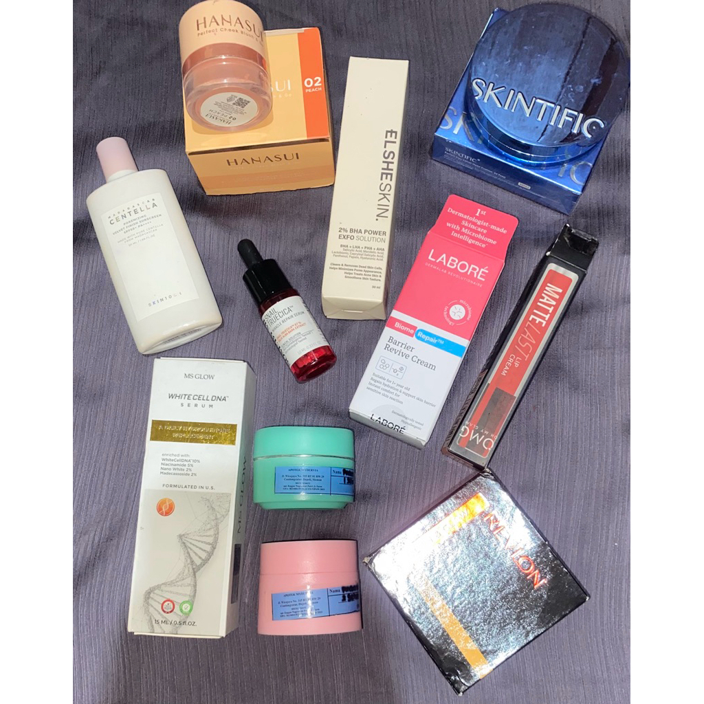 [Preloved] Skincare Moisturizer Sunscreen Lipcream Serum Cushion Blush On Mascara Labore Elsheskin M
