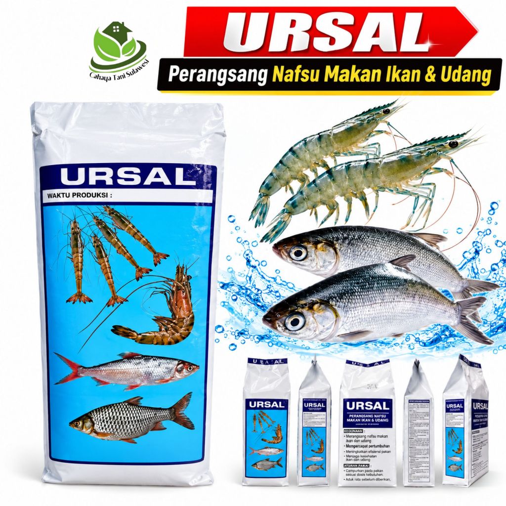URSAL Perangsang Nafsu Makan Ikan & Udang Bahan Tambahan Pakan Ikan