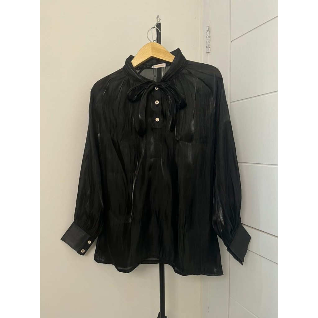 Blouse Wanita Lengan Panjang Premium Silk Korea Style