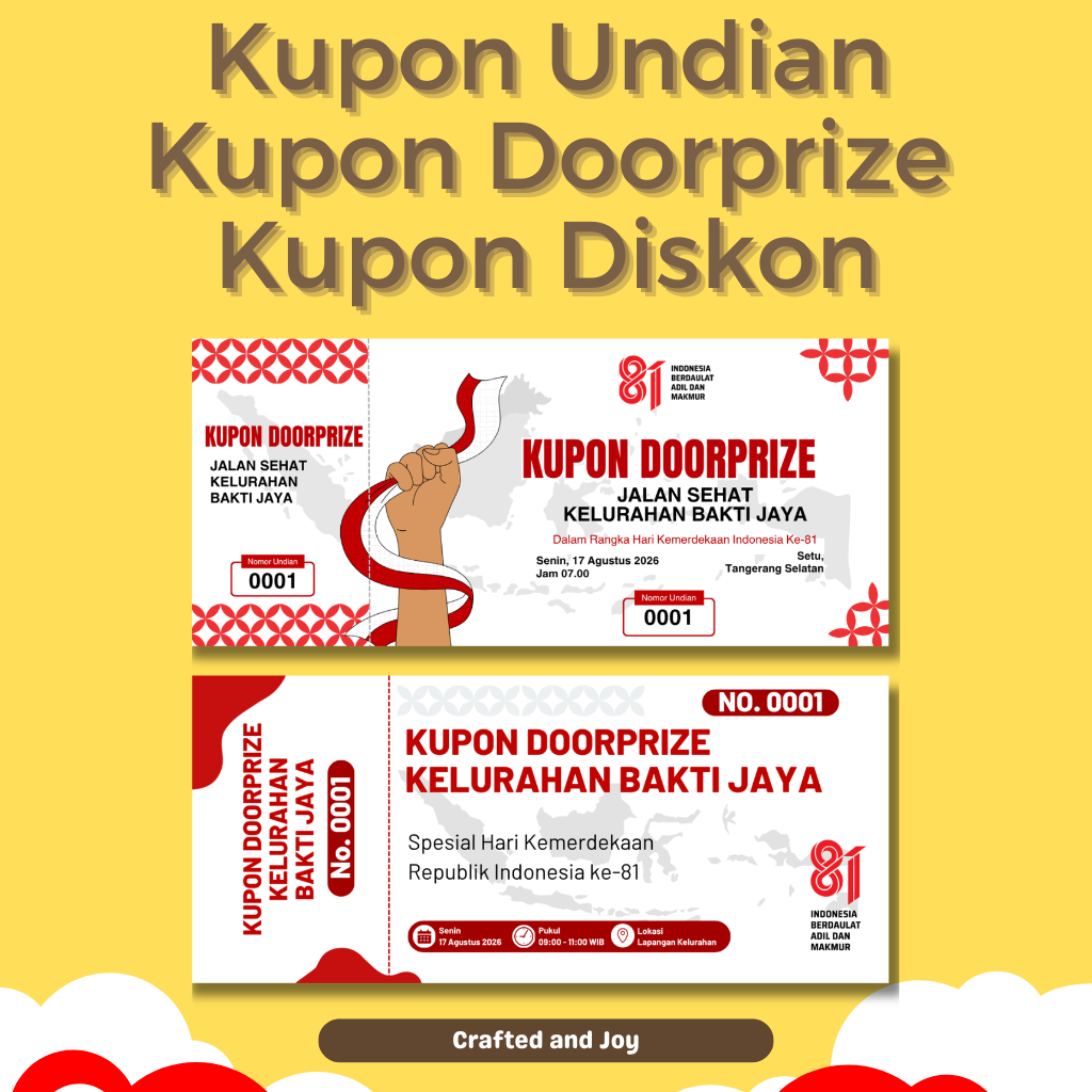 Kupon 17an, Undian Doorprize, Kupon Diskon, Kupon Promo, Kupon Jalan Santai