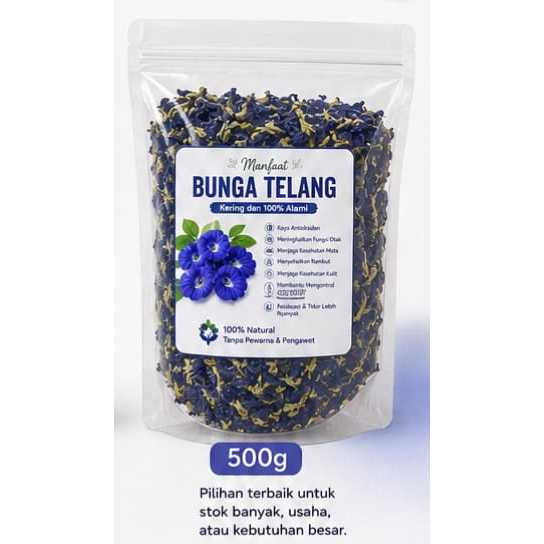 Bunga Telang Kering, Teh Bunga Telang 500gr