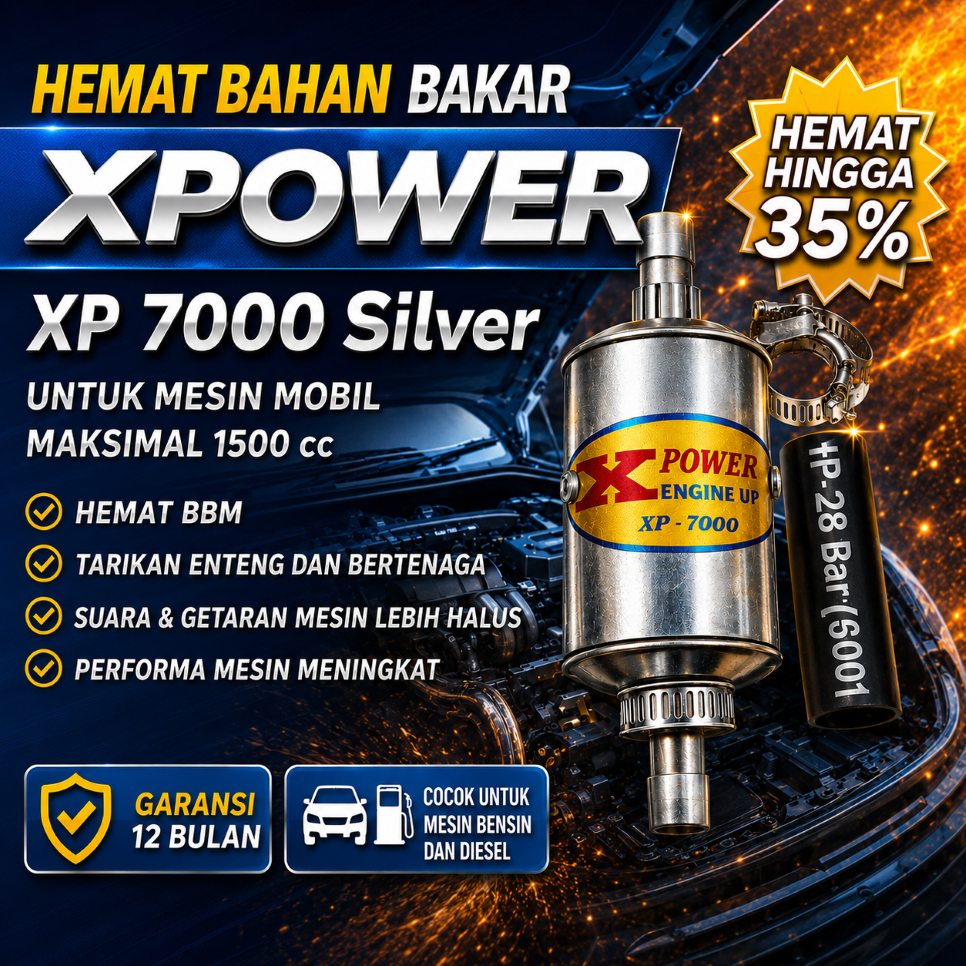 alat penghemat bbm XPOWER XP-7000-Silver / POWERBOOSTER MB-7000 gold , ionizer bahan bakar, meningka