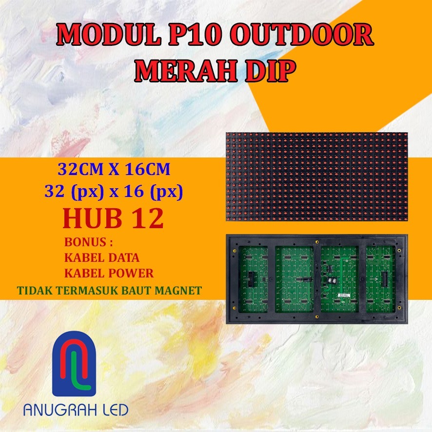 P10 DIP Merah Panel Led MODUL P10 DIP MERAH Outdoor 16x32pixel